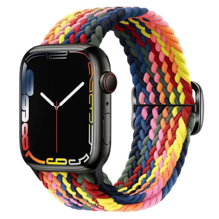 Buckle Nylon Braided Watch Band, For Apple Watch Series 8&7 41mm / SE 2&6&SE&5&4 40mm / 3&2&1 38mm, For Apple Watch Series 8&7 41mm / SE 2