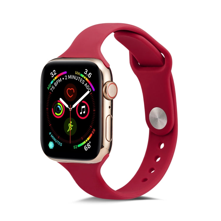 Thin Silicone Replacement Wrist Strap Watchband, For Apple Watch 5/4 40mm & 3/2/1 38mm, For Apple Watch 5/4 44mm & 3/2/1 42mm