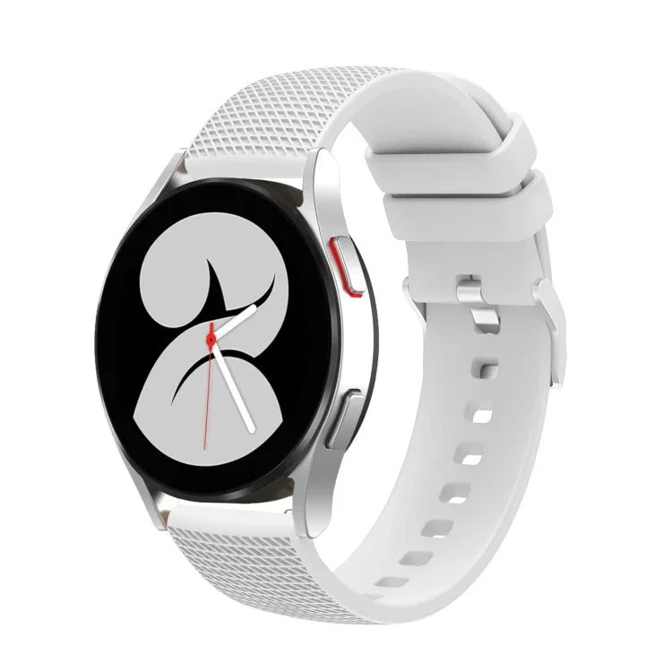 20mm Pockmarked Silver Buckle Silicone Watch Band, For Samsung Galaxy Watch5 40mm/44mm / Watch5 Pro
