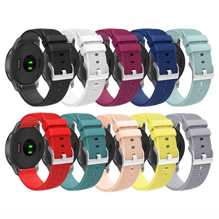 20mm Pockmarked Silver Buckle Silicone Watch Band, For Samsung Galaxy Watch5 40mm/44mm / Watch5 Pro