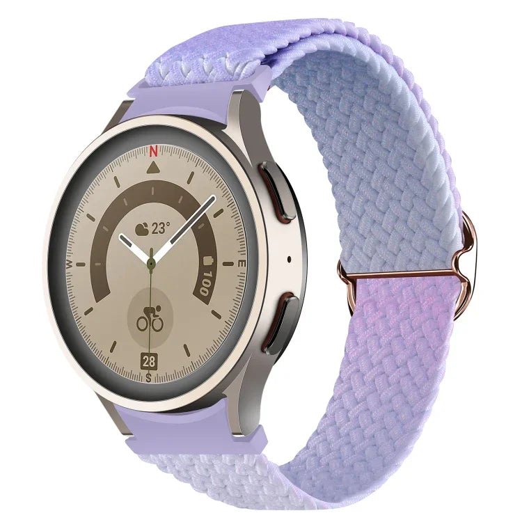 For Samsung Galaxy Watch 5 / Watch 5 Pro / Watch 4 Weave Gradient Color Watch Band