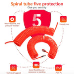 LAIZE Compressor Air Flexible PU Spring Tube with Connector, 8x5mm, 3m, with Connector, 8x5mm, 6m, with Connector, 8x5mm, 9m, with Connector, 8x5mm, 12m, with Connector, 8x5mm, 15m, with Connector, 10x6.5mm, 6m, with Connector                          ...