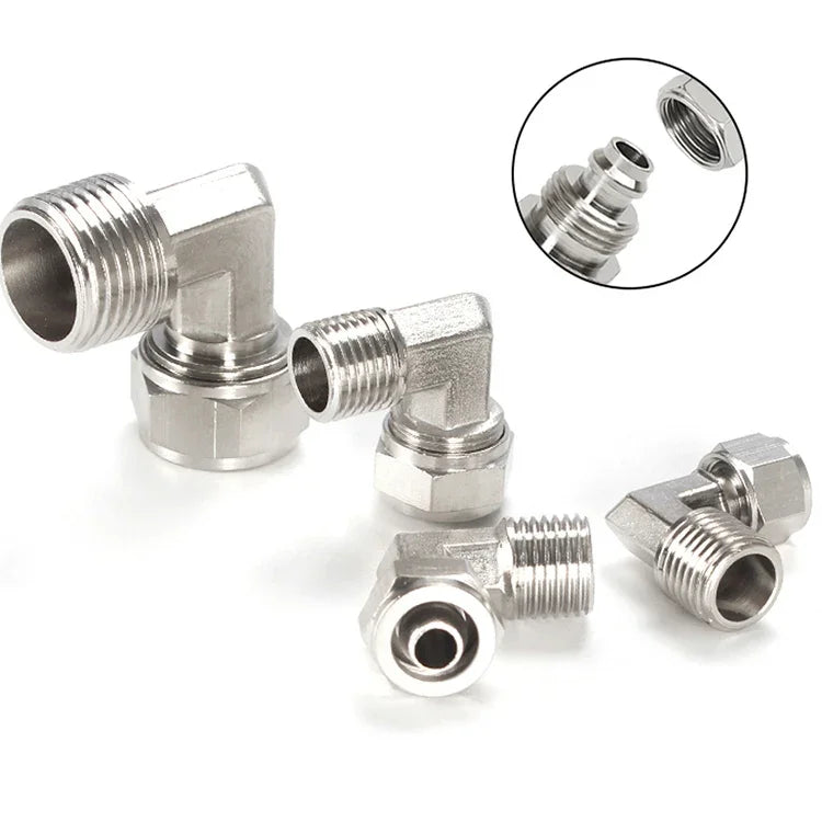 FL6-01 LAIZE Nickel Plated Copper Trachea Quick Fitting Twist Elbow Lock Female Connector, FL6-01, FL6-02, FL8-01, FL8-02, FL10-01, FL10-02