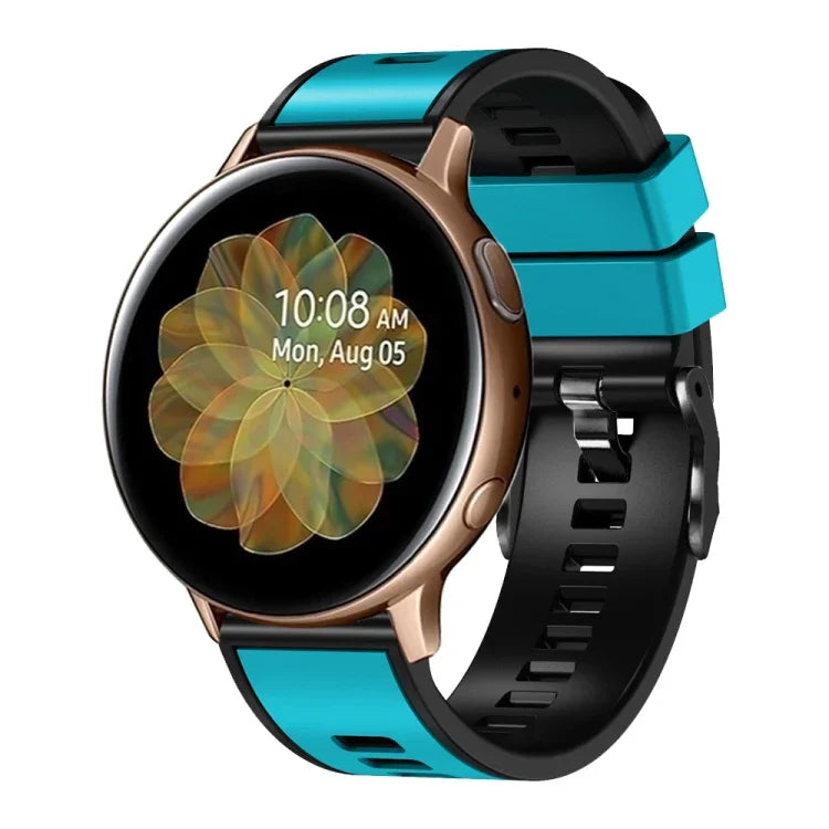 Plain Weave Two-color Silicone Watch Band, For Samsung Galaxy Watch 5 40mm / 44mm