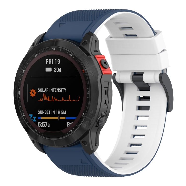 Two-color Silicone Watch Band, For Garmin Fenix 7, For Garmin Fenix 7X