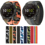Hook And Loop Fastener Nylon Watch Band, For Garmin Fenix 7, For Garmin Fenix 7X