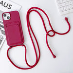 Crossbody Lanyard Elastic Silicone Card Holder Phone Case, For iPhone 11 Pro Max