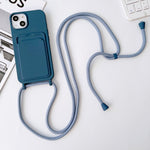 Crossbody Lanyard Elastic Silicone Card Holder Phone Case, For iPhone 11 Pro Max