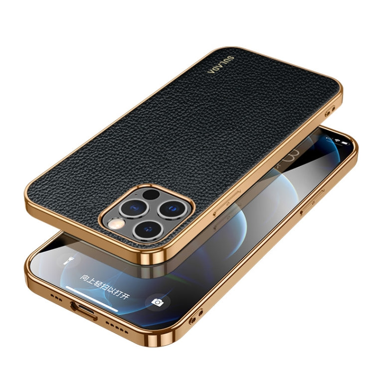 SULADA Shockproof TPU + Handmade Leather Phone Case, For iPhone 14, For iPhone 14 Plus, For iPhone 14 Pro, For iPhone 14 Pro Max