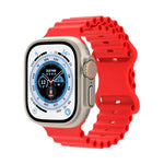 Ocean Style Silicone Watch Band, For Apple Watch Ultra 49mm / Series 8&7 45mm / SE 2&6&SE&5&4 44mm / 3&2&1 42mm, For Apple Watch Series 8&7 41mm / SE 2&6&SE&5&4 40mm / 3&2&1 38mm