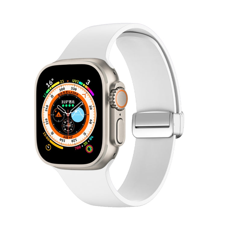 Folding Buckle Silicone Watch Band, For Apple Watch Ultra 49mm, For Apple Watch Series 8&7 45mm / SE 2&6&SE&5&4 44mm / 3&2&1 42mm