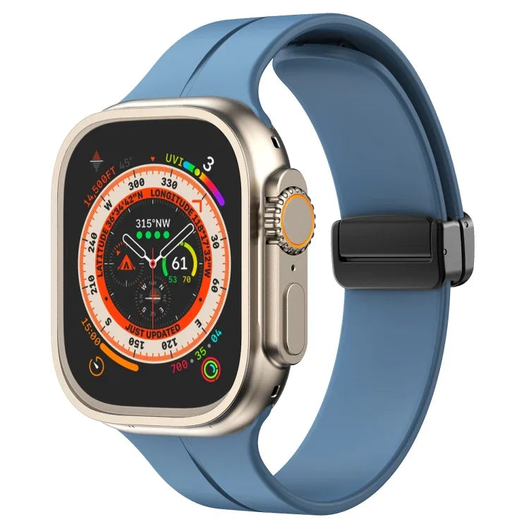 Solid Color Silicone Watch Band, For Apple Watch Ultra 49mm / Series 8&7 45mm / SE 2&6&SE&5&4 44mm, For Apple Watch Series 8&7 41mm / SE 2&6&SE&5&4 40mm / 3&2&1 38mm