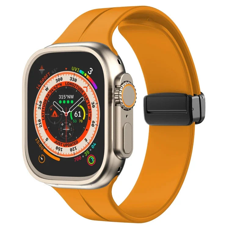 Solid Color Silicone Watch Band, For Apple Watch Ultra 49mm / Series 8&7 45mm / SE 2&6&SE&5&4 44mm, For Apple Watch Series 8&7 41mm / SE 2&6&SE&5&4 40mm / 3&2&1 38mm