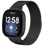 20mm Milanese Magnetic Metal Split Buckle Watch Band, For Fitbit Versa 4 / Versa 3