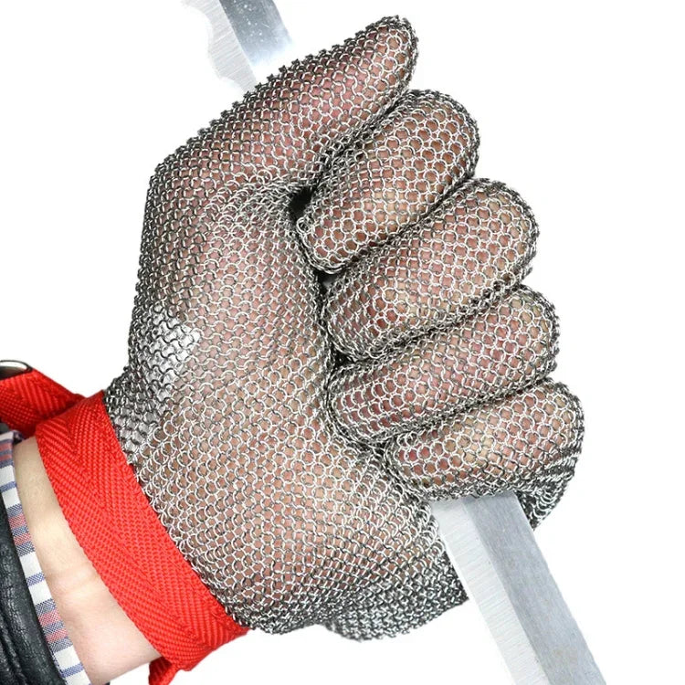 304 Stainless Steel 5 Fingers Steel Ring Anti-cutting Labor Protection Gloves, XXS, XS, S, M, L