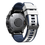 26mm Plain Weave Two-Color Quick Release Silicone Watch Band, For Garmin Fenix 7X