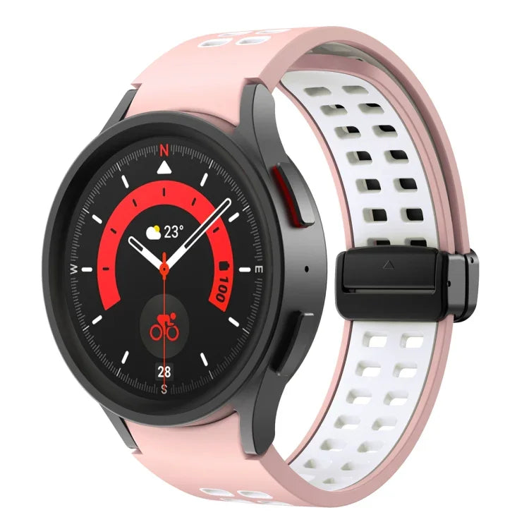 Double-row Hole Folding Buckle Silicone Watch Band, For Samsung Galaxy Watch5 Pro