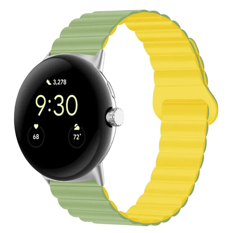 Reverse Buckle Magnetic Silicone Watch Band, For Google Pixel Watch 4 / 3 / 2 / 1 41mm