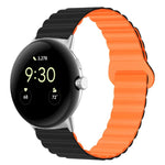 Reverse Buckle Magnetic Silicone Watch Band, For Google Pixel Watch 4 / 3 / 2 / 1 41mm