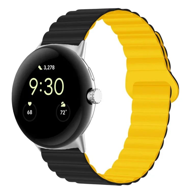 Reverse Buckle Magnetic Silicone Watch Band, For Google Pixel Watch 4 / 3 / 2 / 1 41mm