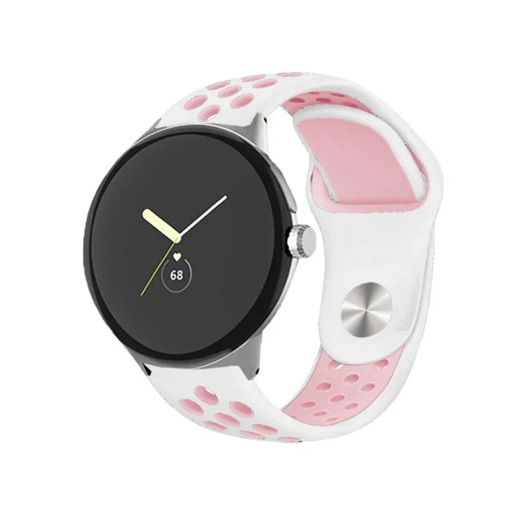 Two-color Reverse Buckle Silicone Watch Band, For Google Pixel Watch 4 / 3 / 2 / 1 41mm