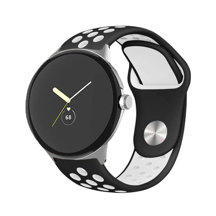 Two-color Reverse Buckle Silicone Watch Band, For Google Pixel Watch 4 / 3 / 2 / 1 41mm