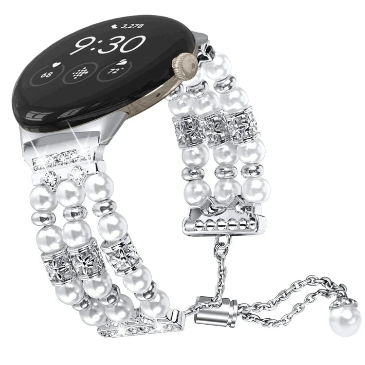 Pearl Half Bracelet Watch Band, For Google Pixel Watch 4 / 3 / 2 / 1 41mm