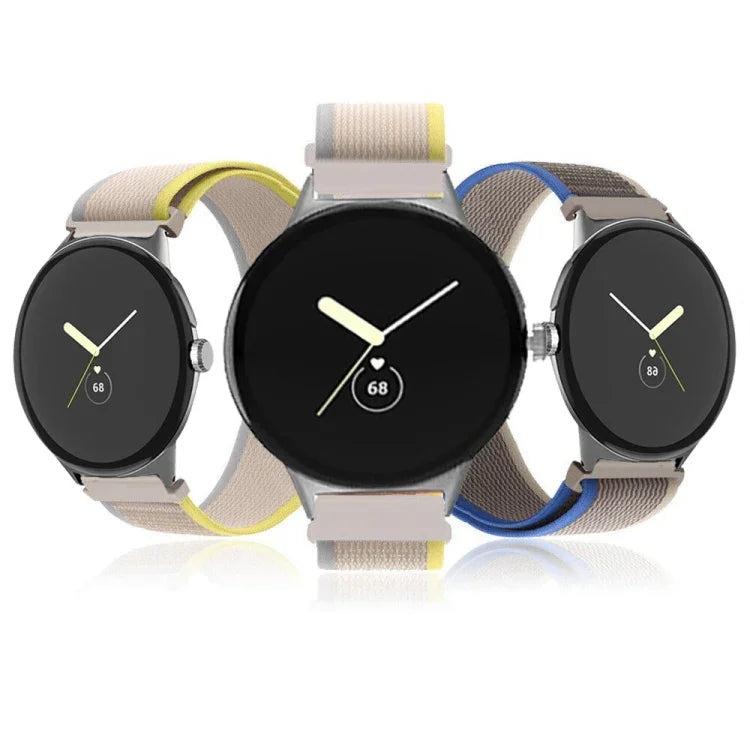 Loop Black Connector Nylon Watch Band, For Google Pixel Watch 4 / 3 / 2 / 1 41mm