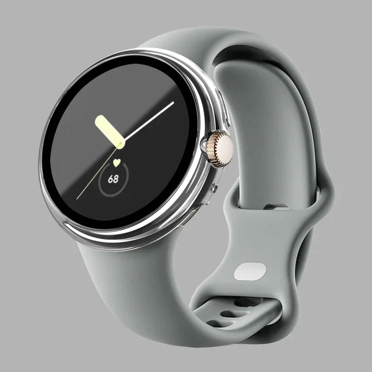 Frosted PC Frame Tempered Film Integrated Watch Protective Case, For Google Pixel Watch