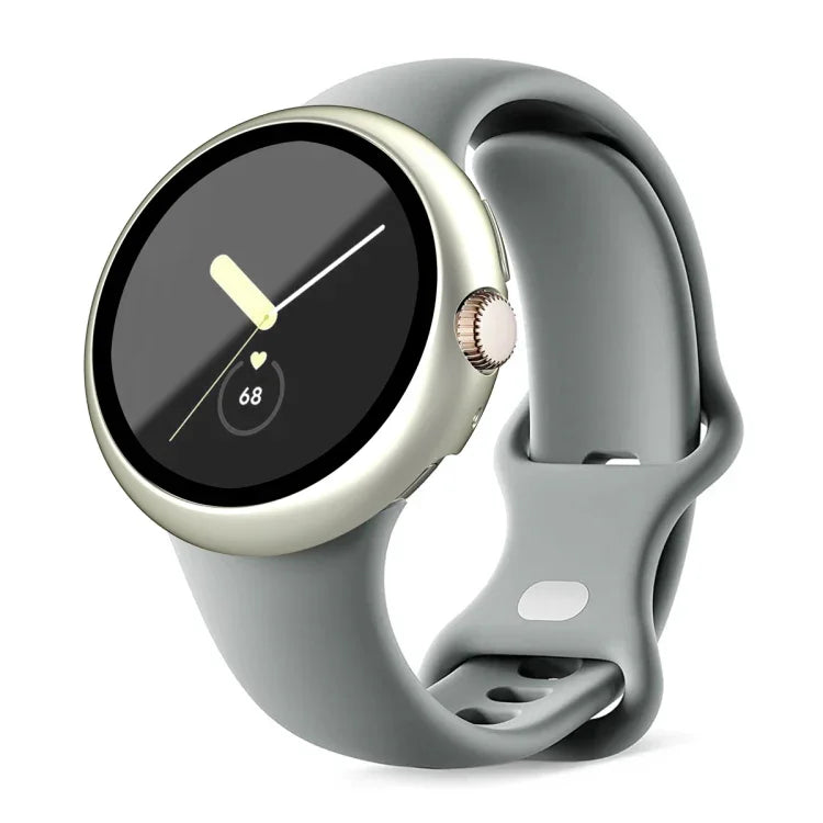 Frosted PC Frame Tempered Film Integrated Watch Protective Case, For Google Pixel Watch