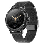 CF12 1.2 inch Waterproof Smart Steel Strap Wristband Support Heart Rate Monitoring / Blood Pressure Monitoring, CF12 Steel Strap (Black)