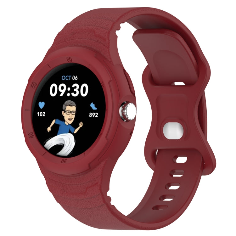 Leather Texture Silicone Integrated Watch Band, For Google Pixel Watch