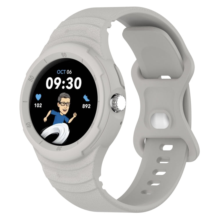 Leather Texture Silicone Integrated Watch Band, For Google Pixel Watch
