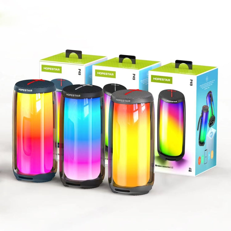 HOPESTAR P49 Tone Pulse RGB Light Waterproof Bluetooth Speaker, P49(Blue), P49(Black), P49(Grey)