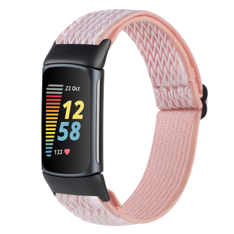 Buckle Wave Braided Nylon Watch Band, For Fitbit Charge 5, For Fitbit Inspire 2, For Fitbit Inspire