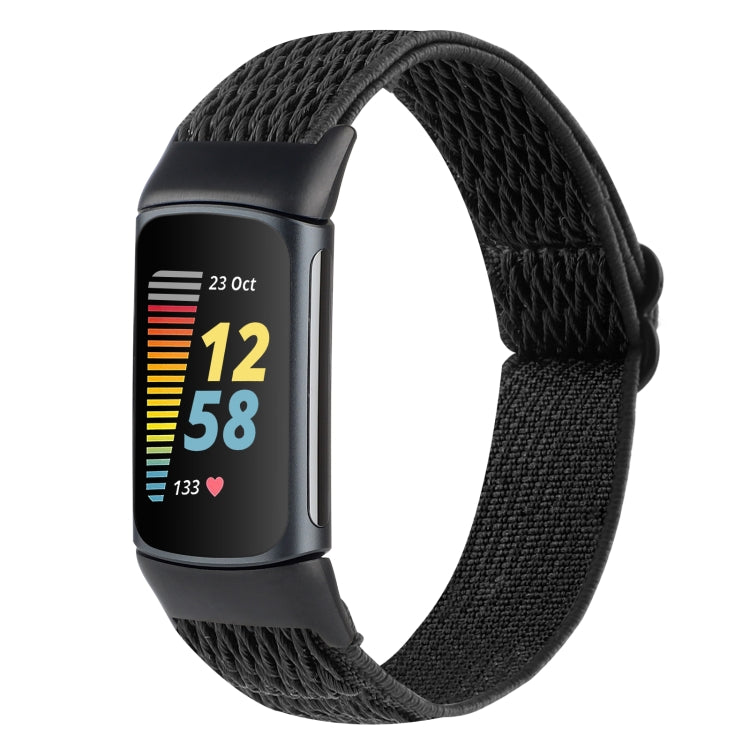 Buckle Wave Braided Nylon Watch Band, For Fitbit Charge 5, For Fitbit Inspire 2, For Fitbit Inspire