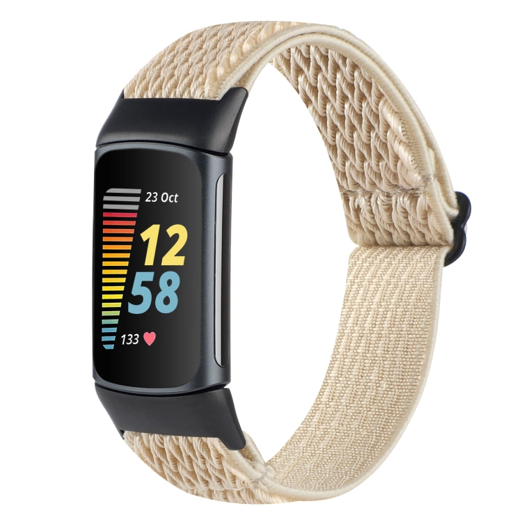 Buckle Wave Braided Nylon Watch Band, For Fitbit Charge 5, For Fitbit Inspire 2, For Fitbit Inspire