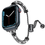 Full Diamond Metal Bracelet Watch Band, For Apple Watch Series 8&7 45mm / SE 2&6&SE&5&4 44mm, For Apple Watch Series 8&7 41mm / SE 2&6&SE&5&4 40mm