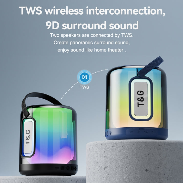 T&G TG376 Outdoor Portable LED Light RGB Multicolor Wireless Bluetooth Speaker Subwoofer
