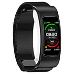 K60 1.08 inch Steel Band Earphone Detachable Life Waterproof Smart Watch Support Bluetooth Call, Steel Band (Black)