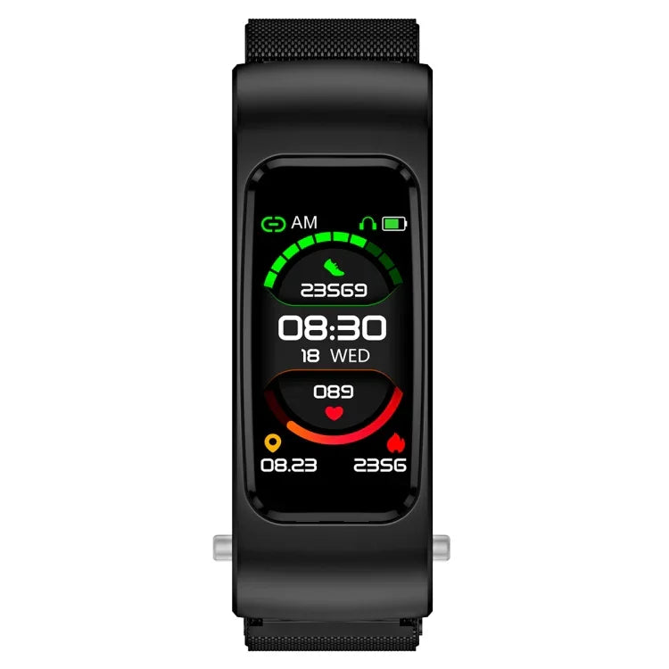 K60 1.08 inch Steel Band Earphone Detachable Life Waterproof Smart Watch Support Bluetooth Call, Steel Band (Black)