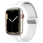 Magnetic Fold Clasp Silicone Watch Band, For Apple Watch Series 8&7 45mm, For Apple Watch Series 8&7 41mm