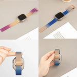 Milan Fold Buckle Metal Watch Band, For Apple Watch Series 8&7 45mm, For Apple Watch Series 8&7 41mm
