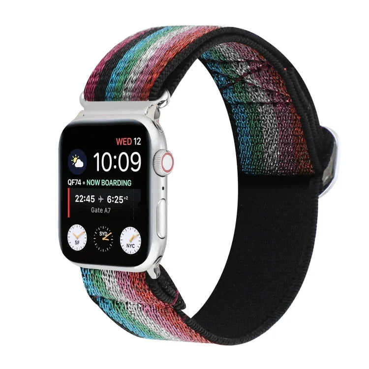 Buckle Elastic Nylon Watch Band, For Apple Watch Series 8&7 45mm, For Apple Watch Series 8&7 41mm