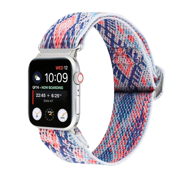 Buckle Elastic Nylon Watch Band, For Apple Watch Series 8&7 45mm, For Apple Watch Series 8&7 41mm
