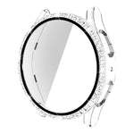 Single Row Diamond PC + Tempered Glass Watch Case, For Samsung Galaxy Watch5 44mm