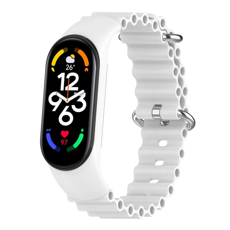 Solid Color Marine Silicone Breathable Watch Band, For Xiaomi Mi Band 7 / 6 / 5 / 4 / 3