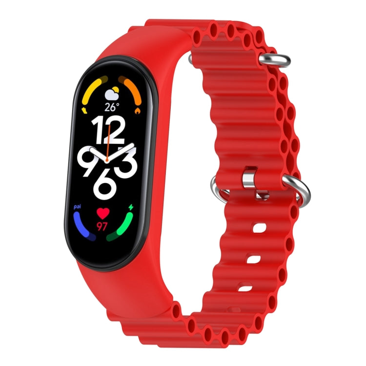 Solid Color Marine Silicone Breathable Watch Band, For Xiaomi Mi Band 7 / 6 / 5 / 4 / 3