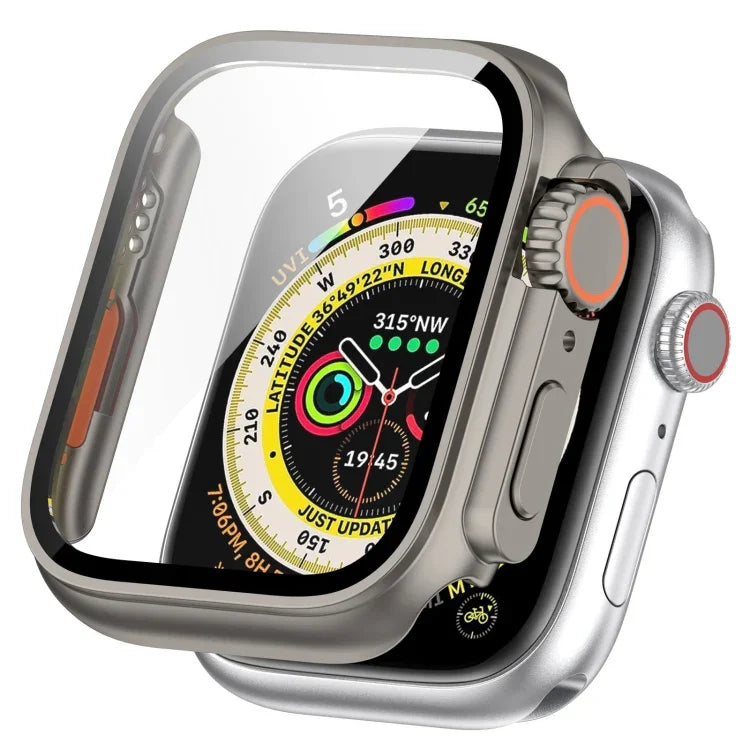 Tempered Film + PC Integrated Watch Protective Case, For Apple Watch Series SE 2 / 6 / SE / 5 / 4 40mm, For Apple Watch Series 9 / 8 / 7 41mm, For Apple Watch Series SE 2 / 6 / SE / 5 / 4 44mm, For Apple Watch Series 9 / 8 / 7 45mm