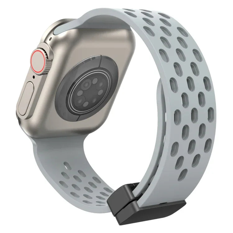 Magnetic Clasp Silicone Watch Band, For Apple Watch Series 8&7 41mm, For Apple Watch Series 8&7 45mm